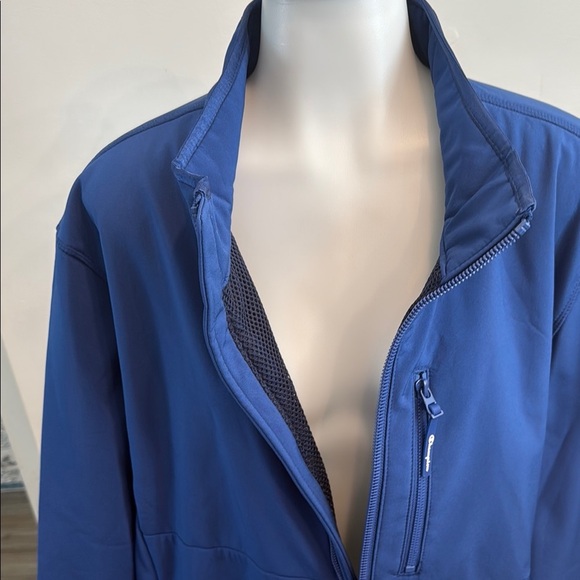 Champion XL Blue Water Resistant Windbreaker Full-Zip Stand-Up Collar - Picture 6 of 12